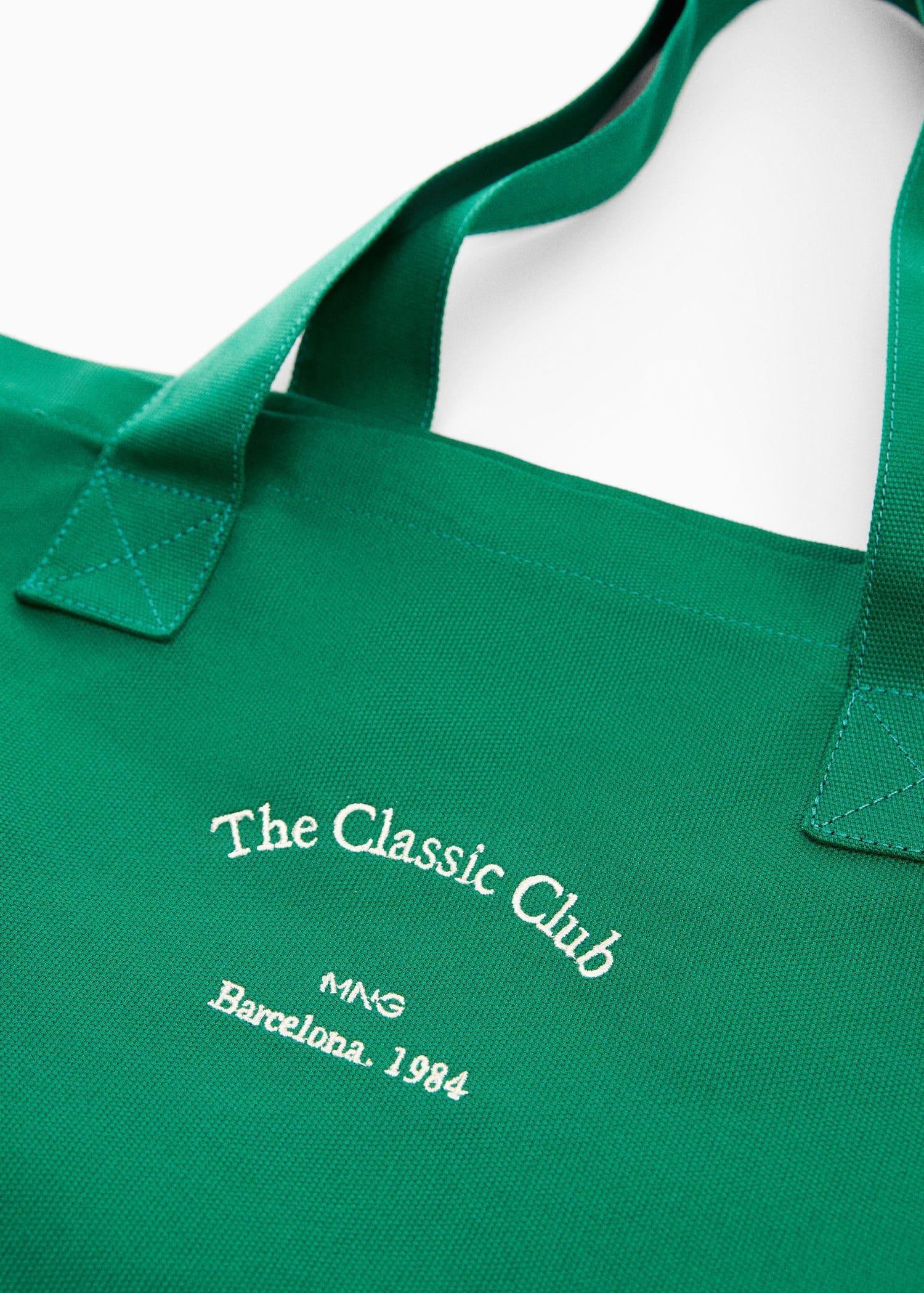 Mango - Green Cotton Shopper Bag