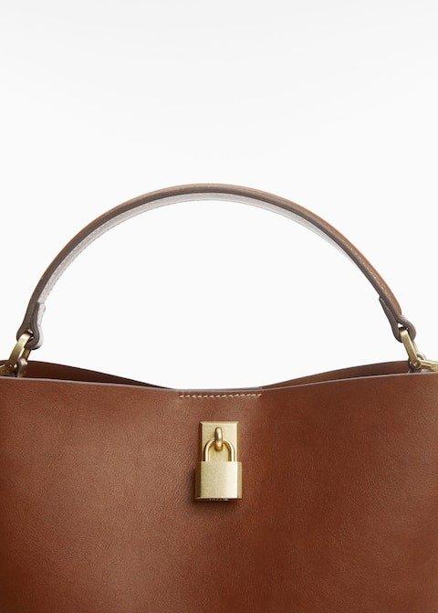 Brown Shopper Bag With Padlock, , large image number 8