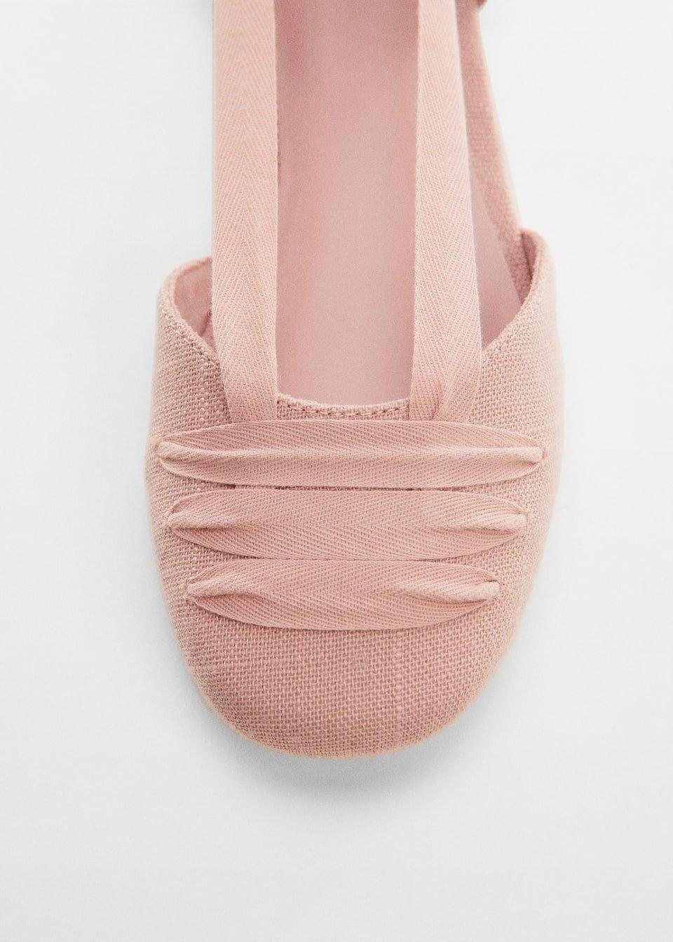 Mango - Pink Flat Strips Shoes, Kids Girls