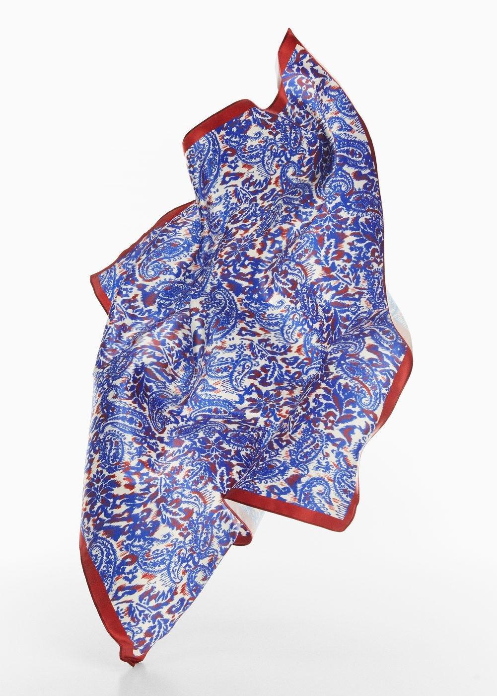 Mango - Blue Paisley Print Scarf