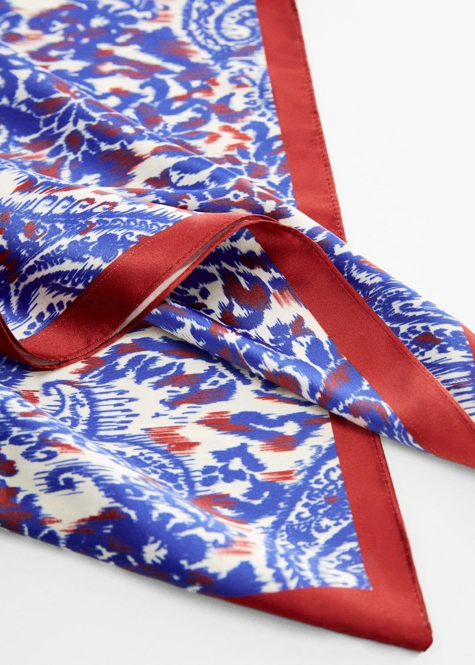 Mango - Blue Paisley Print Scarf