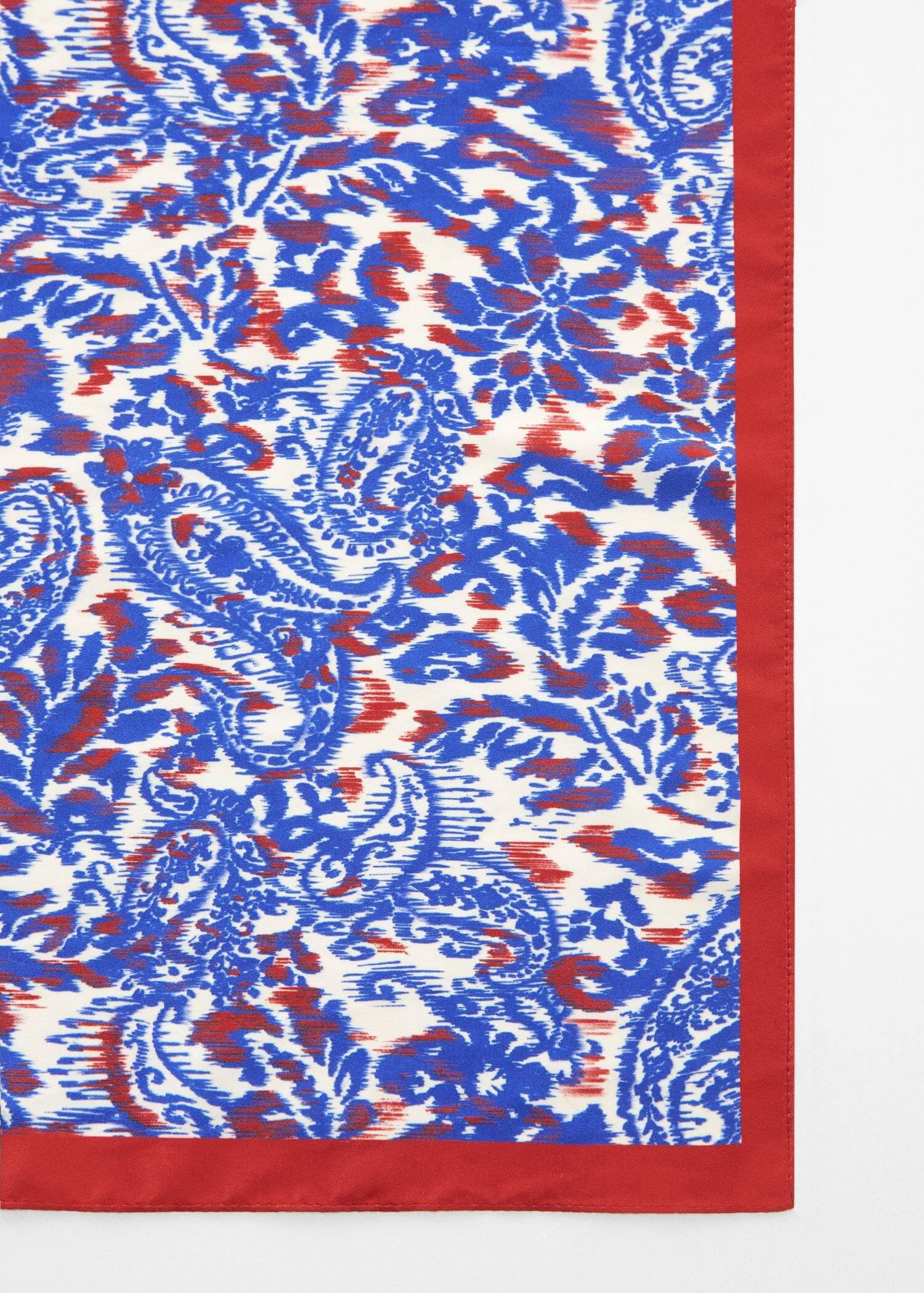 Mango - Blue Paisley Print Scarf