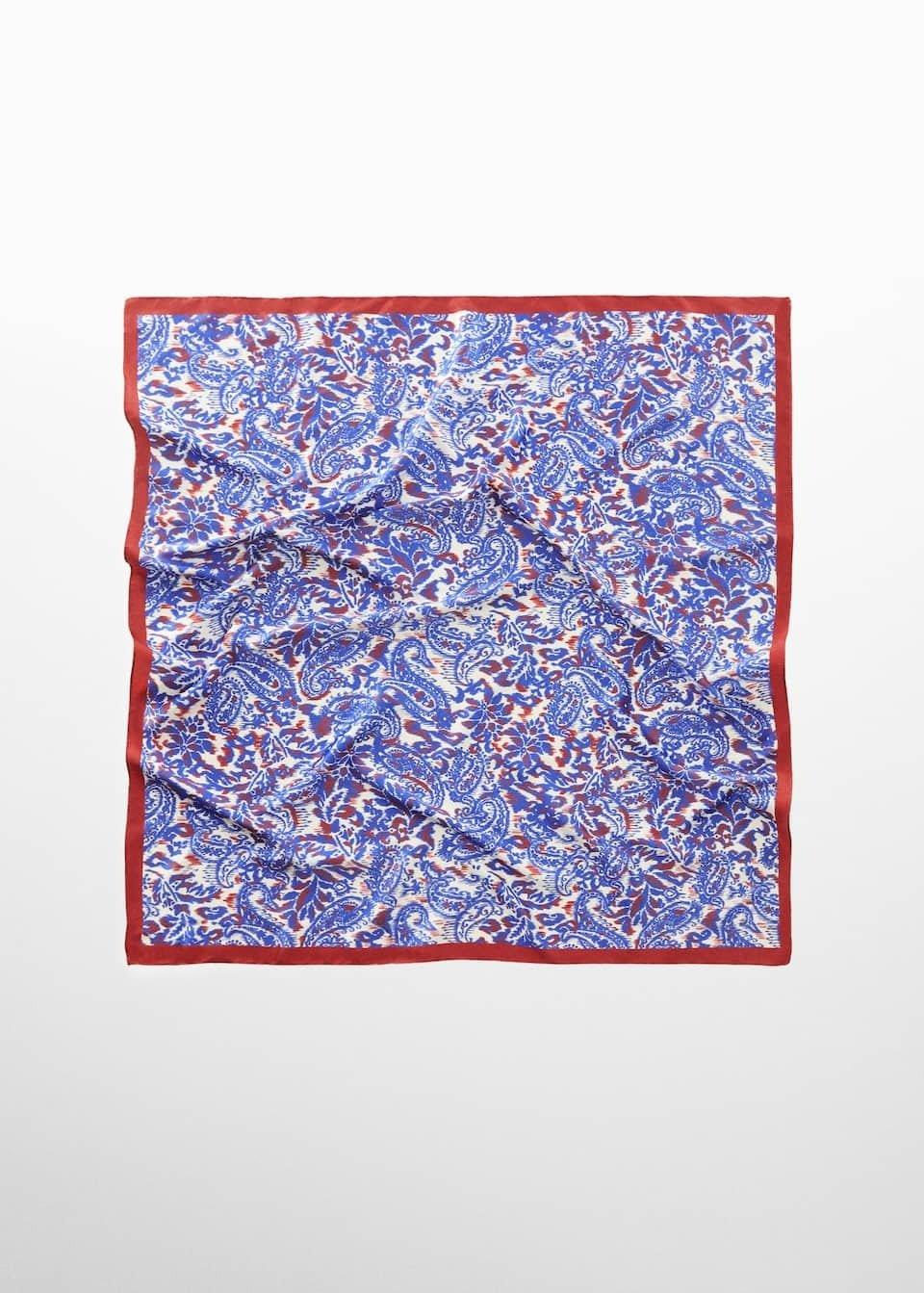 Blue Paisley Print Scarf, , large image number 6