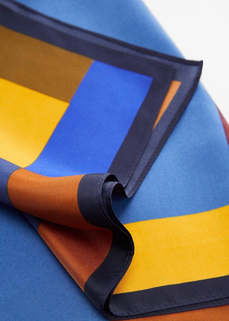 Mango - Blue Geometric Printed Foulard