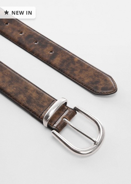 Mango - Brown Faux-Leather Belt