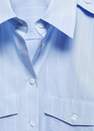 Mango - Blue Pocket Striped Shirt