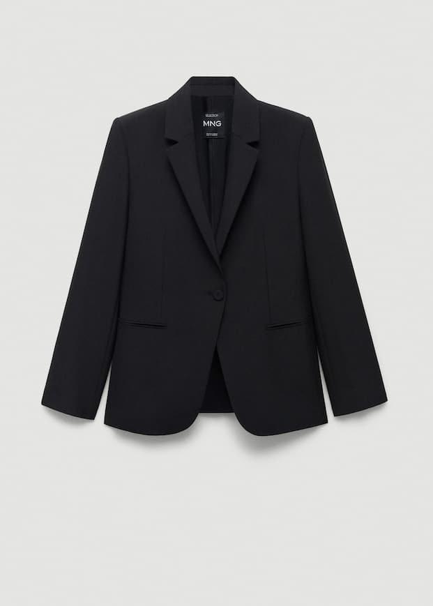 Mango - Black Wool Suit Blazer