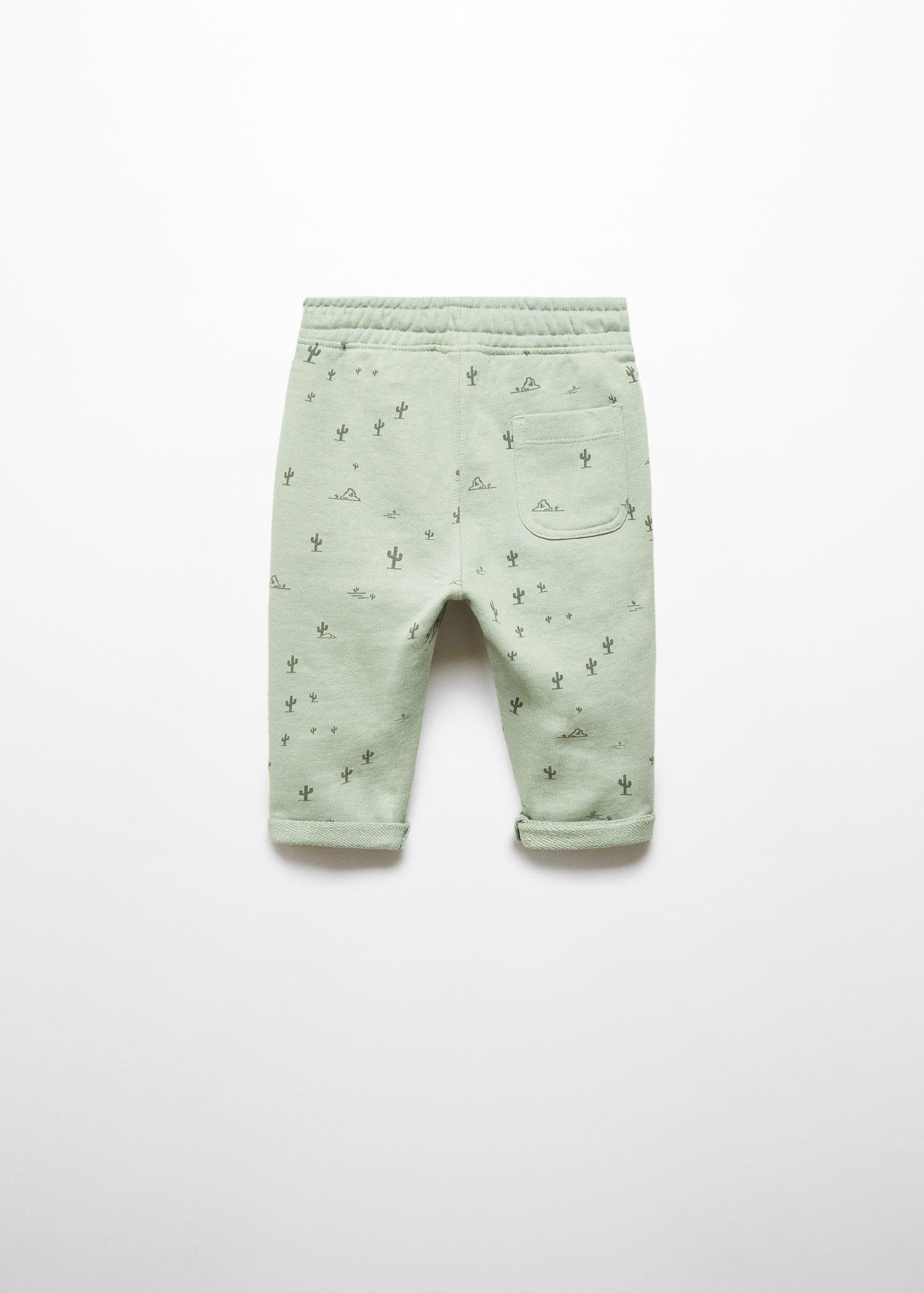Mango - Green Cotton Jogger-Style Trousers, Kids Boys