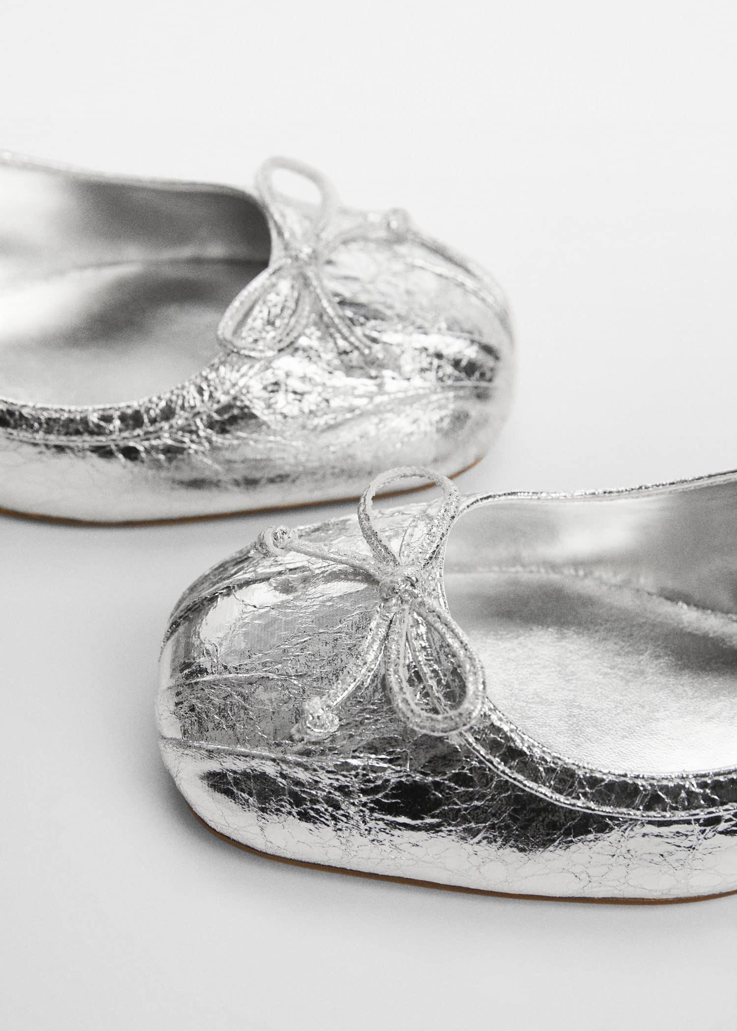 Mango - Silver Sling Back Ballerina