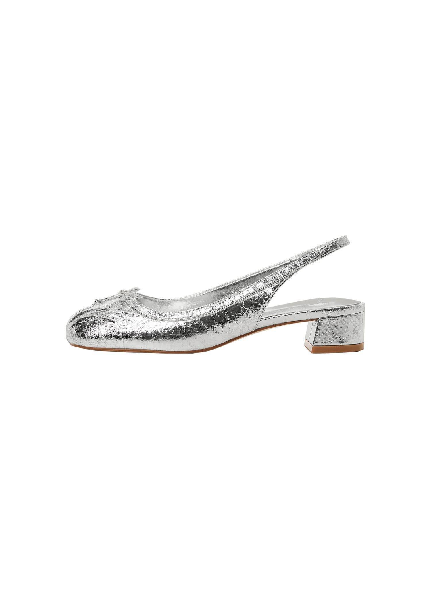 Mango - Silver Sling Back Ballerina