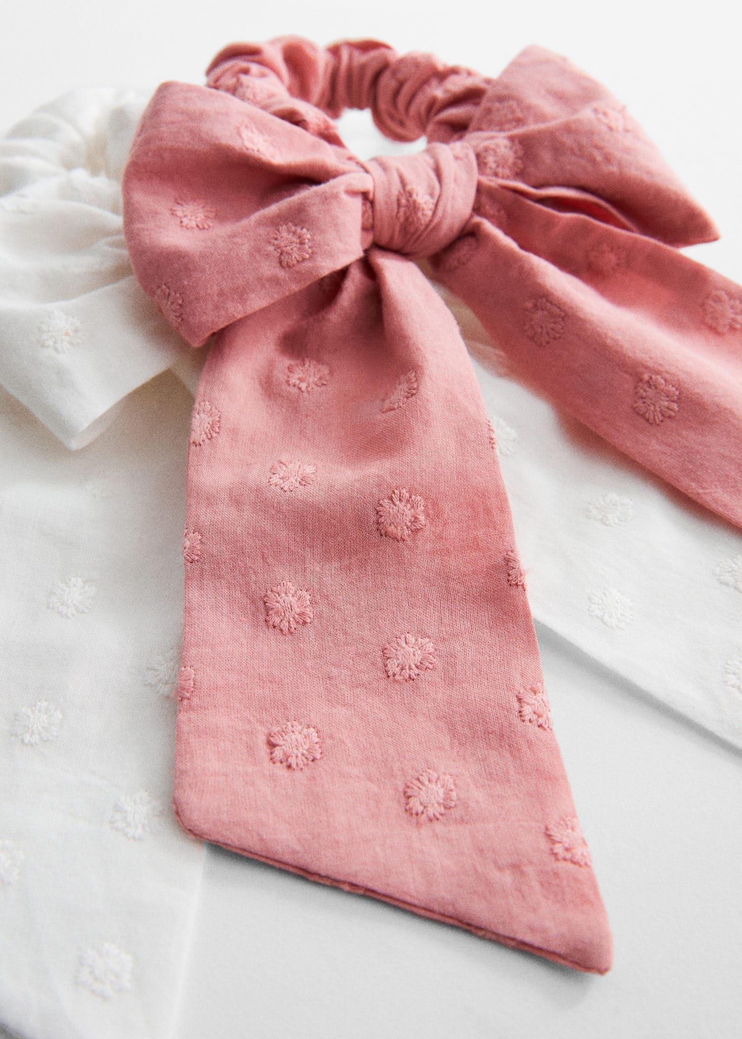 White Bow Hair Ties, Kids Girls, Set Of 2, , large image number 0