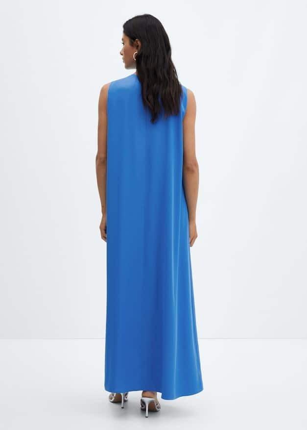 Mango - Blue Cut-Out Detail Dress