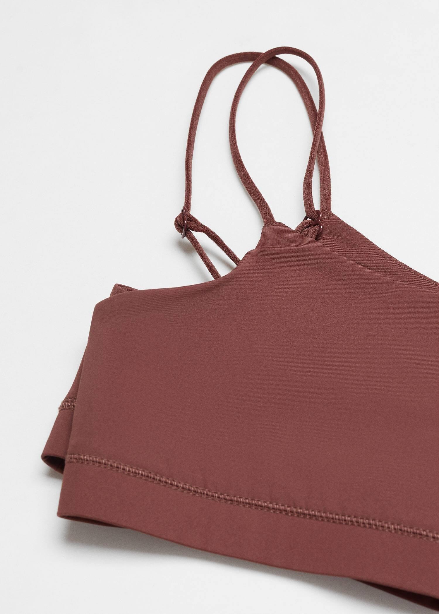 Mango - Brown Cropped Top With Thin Straps
