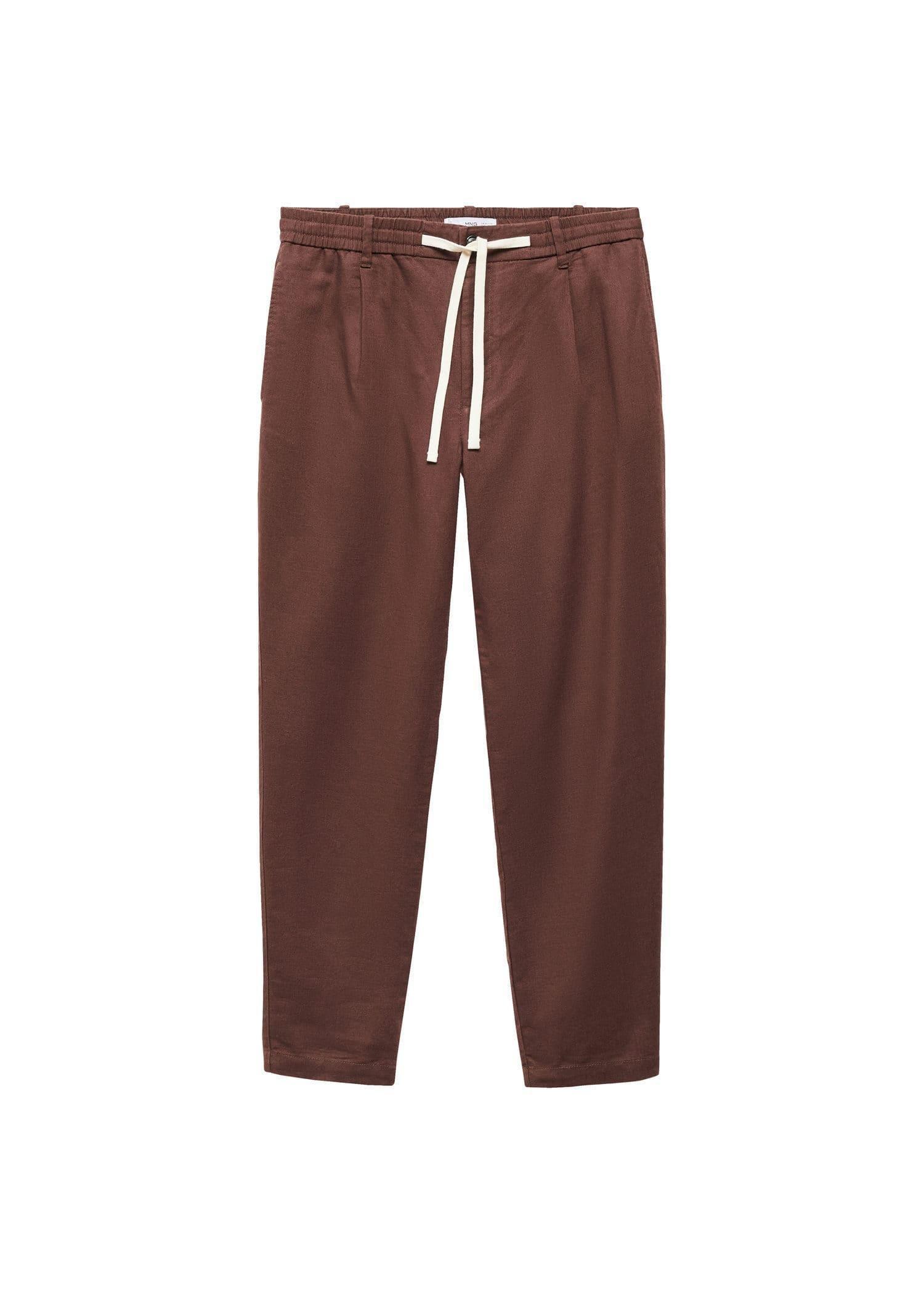 Mango - Red Slim-Fit Trousers With Drawstring
