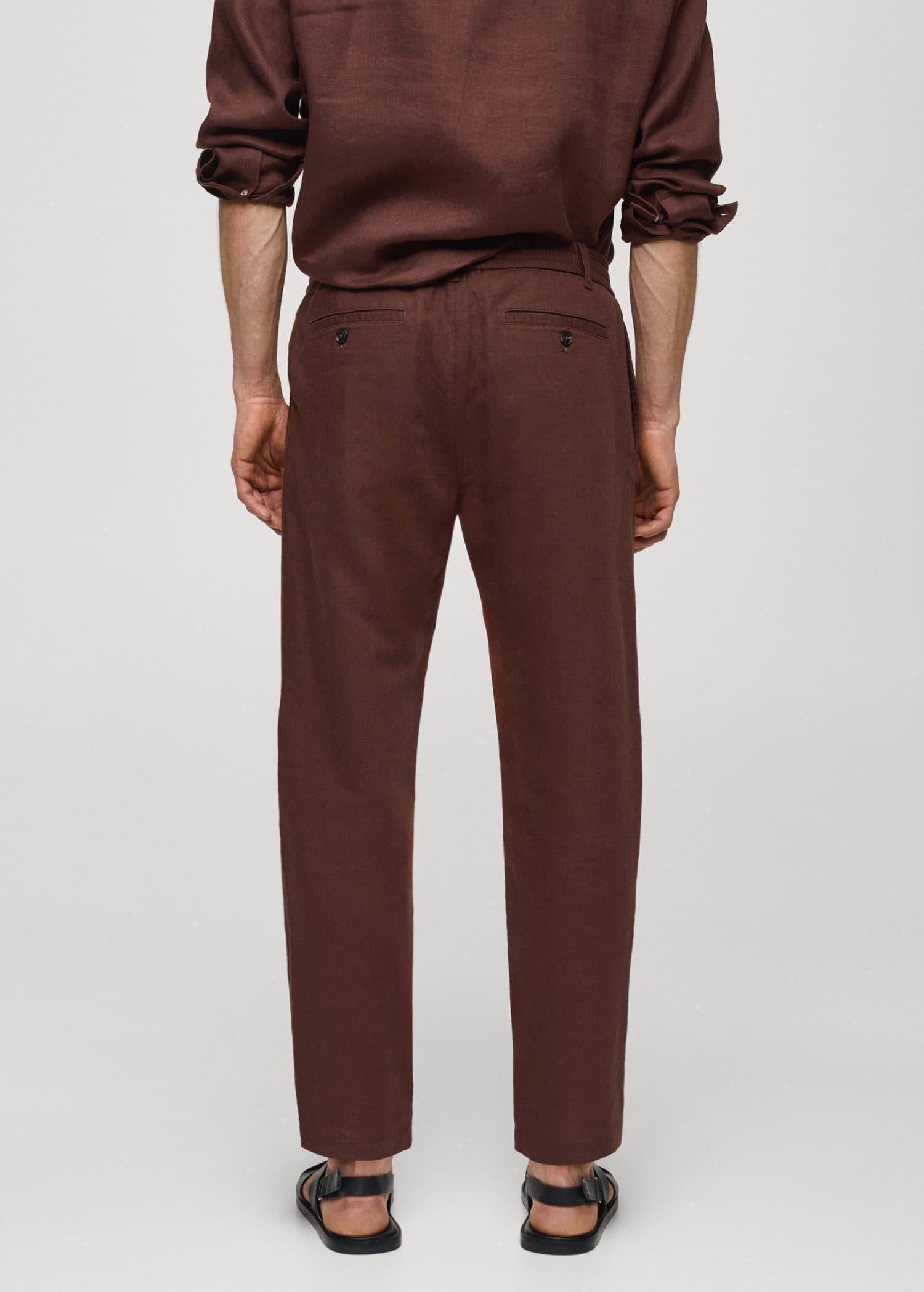 Mango - Red Slim-Fit Trousers With Drawstring