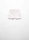 Mango - White Cotton Drawstring Waist Shorts, Kids Girls