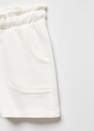 Mango - White Cotton Drawstring Waist Shorts, Kids Girls