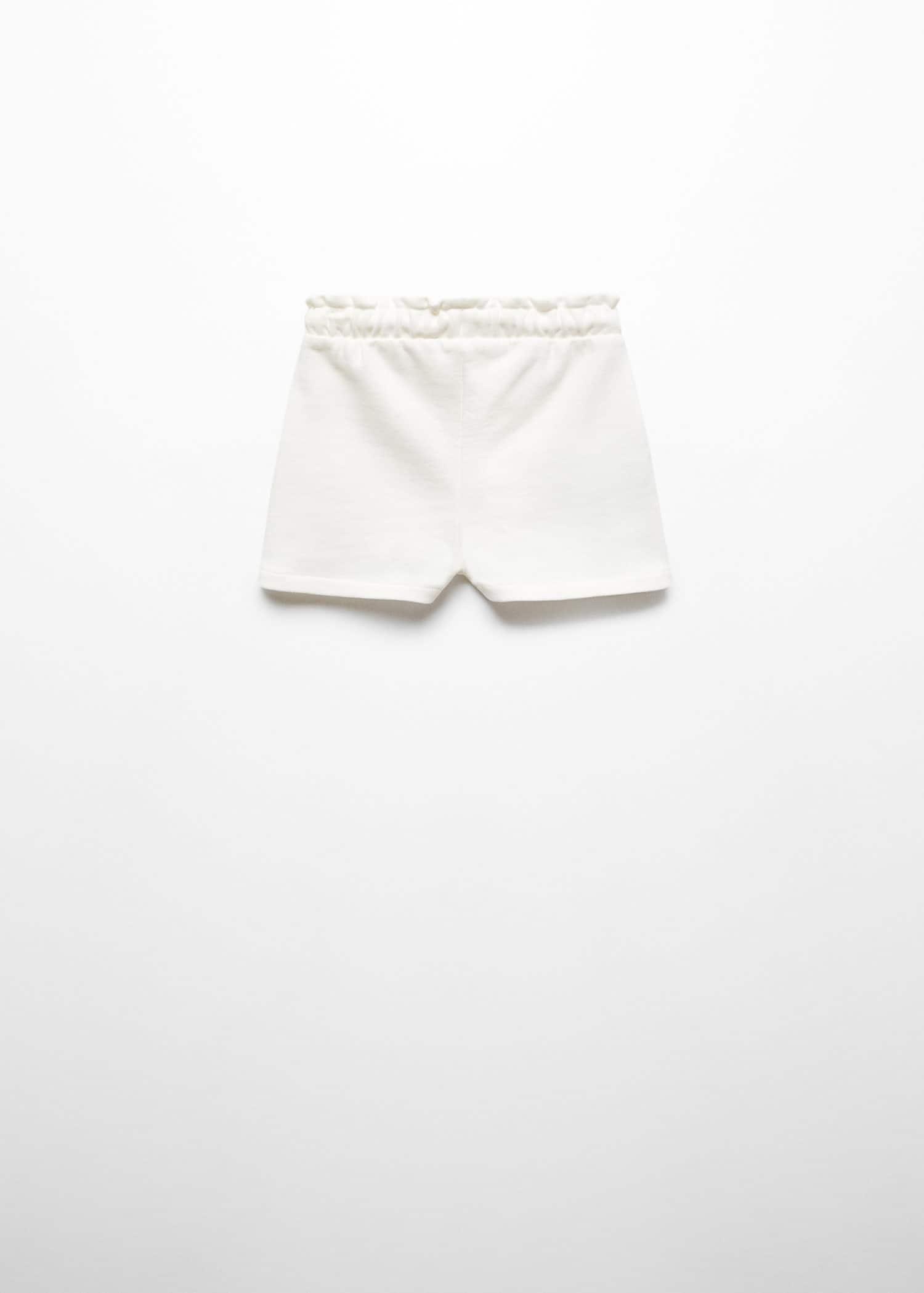 Mango - White Cotton Drawstring Waist Shorts, Baby Girls