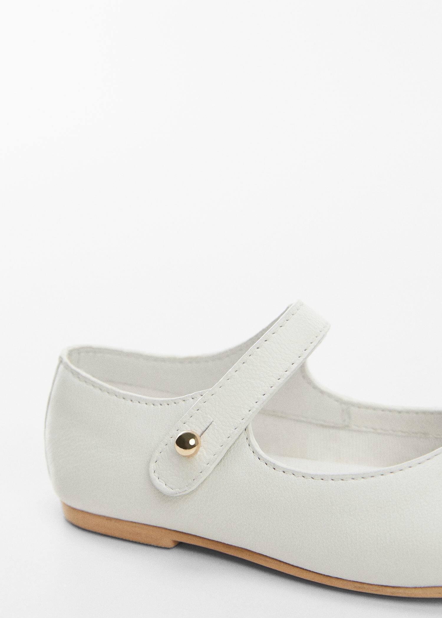 Mango - White Leather Ballerina, Kids Girls