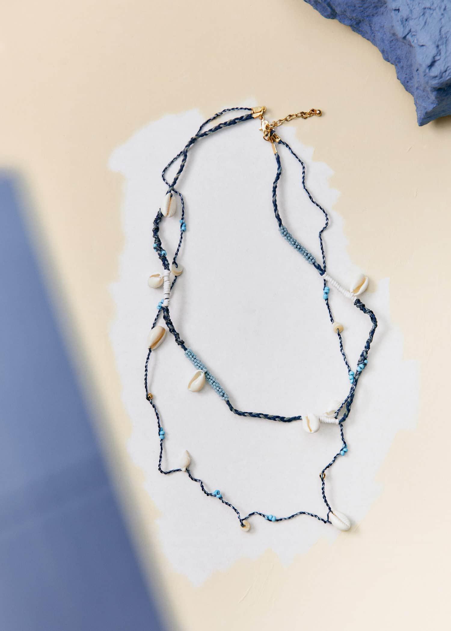 Blue Shells Bead Necklace, Kids Girls, , large image number 2