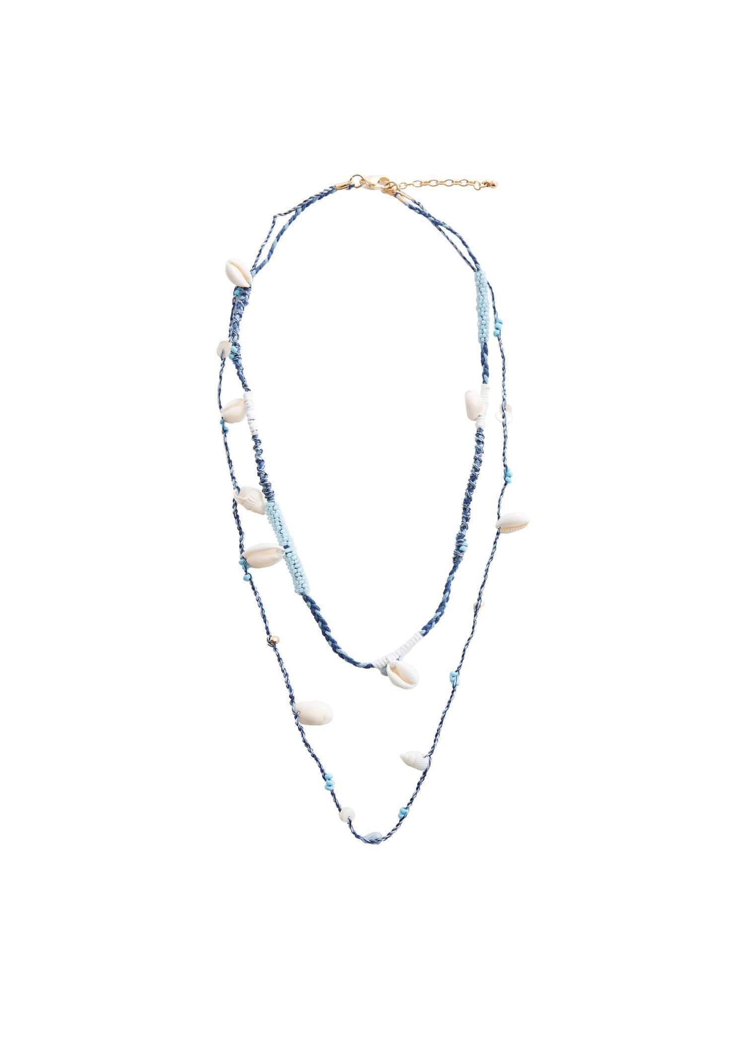 Blue Shells Bead Necklace, Kids Girls, , large image number 3