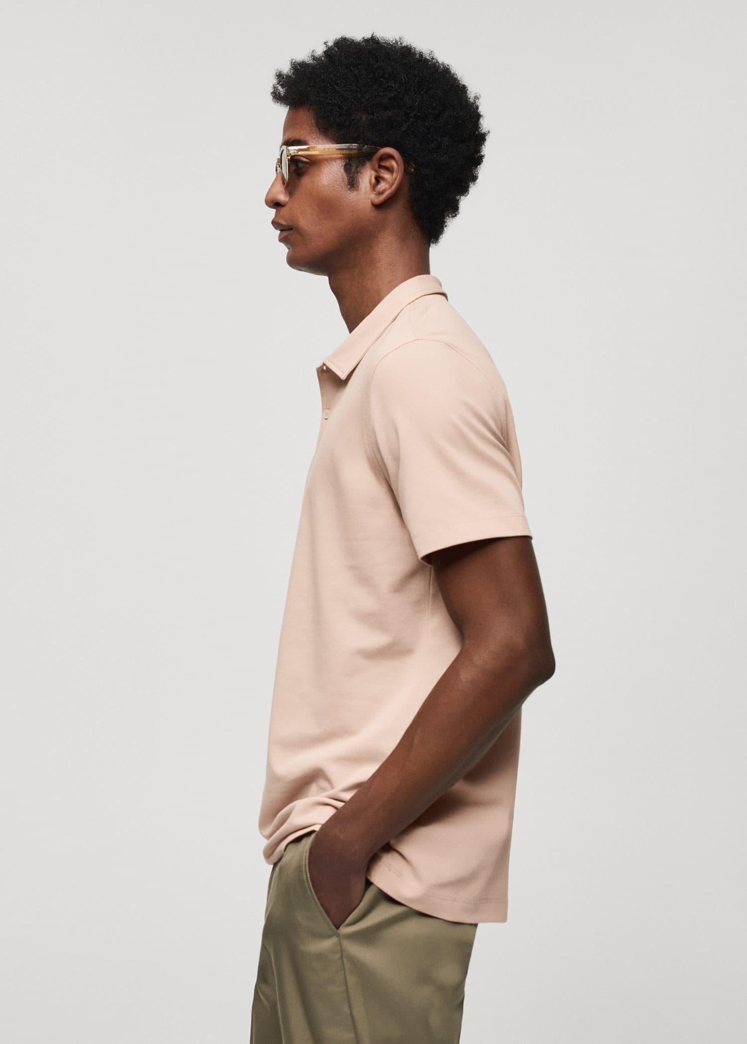 Pink Lt-Pastel Slim-Fit Cotton Polo Shirt, , large image number 2