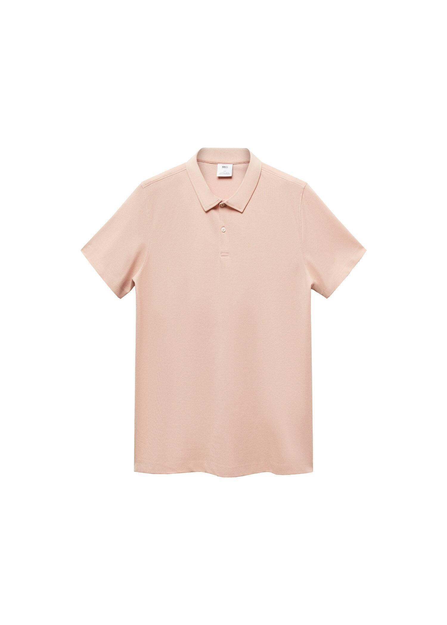 Pink Lt-Pastel Slim-Fit Cotton Polo Shirt, , large image number 3