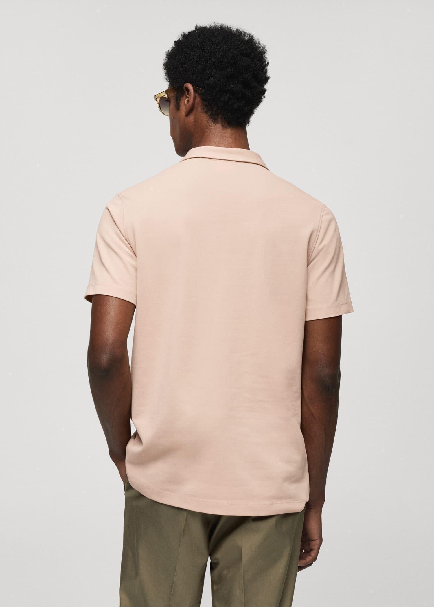 Pink Lt-Pastel Slim-Fit Cotton Polo Shirt, , large image number 5