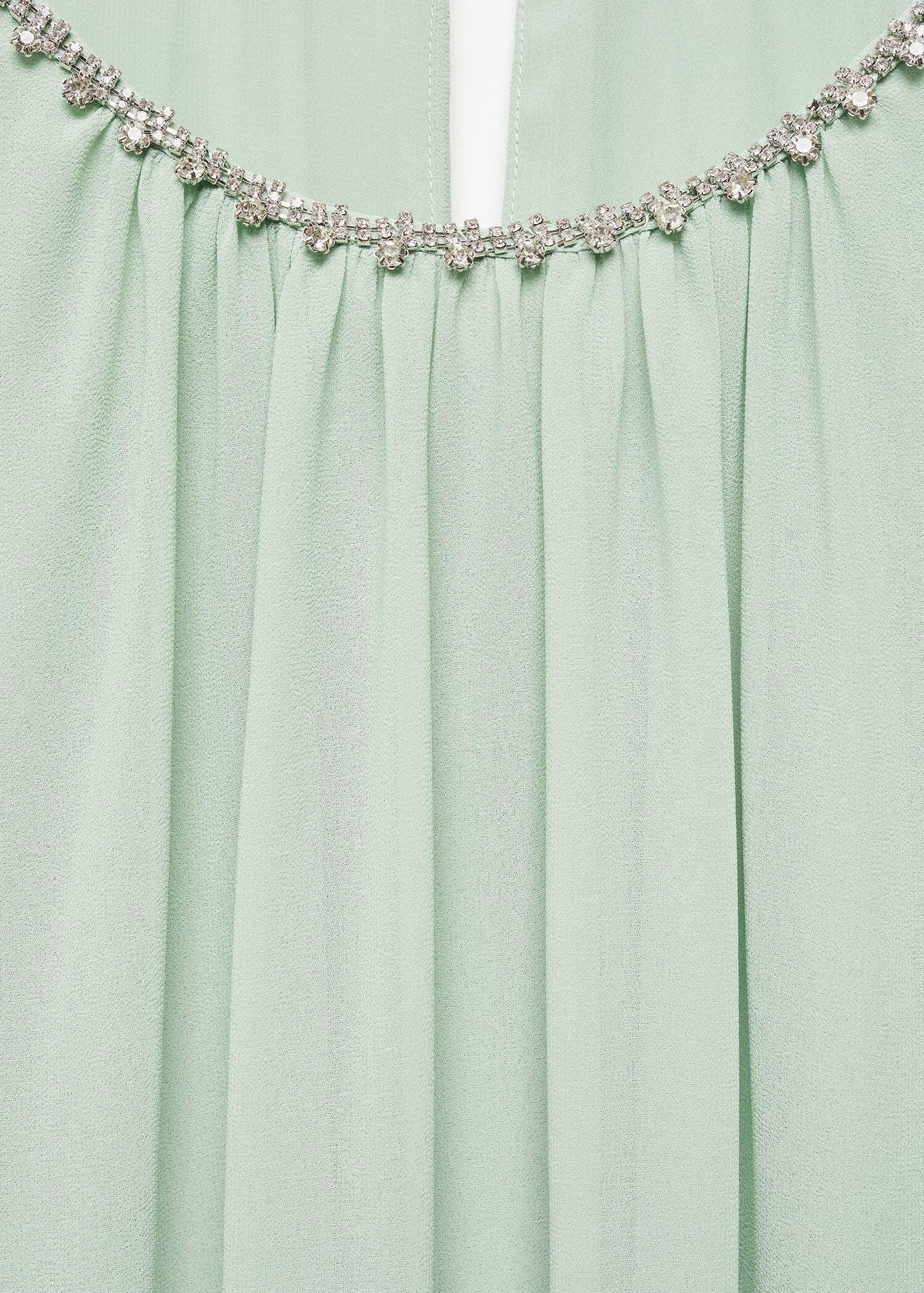 Mango - Green Sleeve Slit Dress