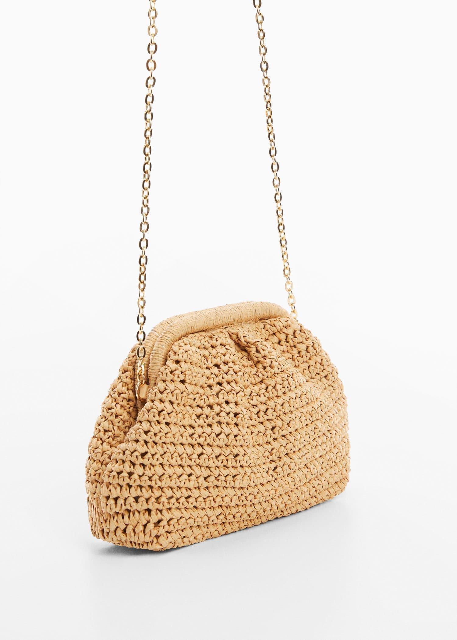 Mango - Beige Natural Fibre Handbag