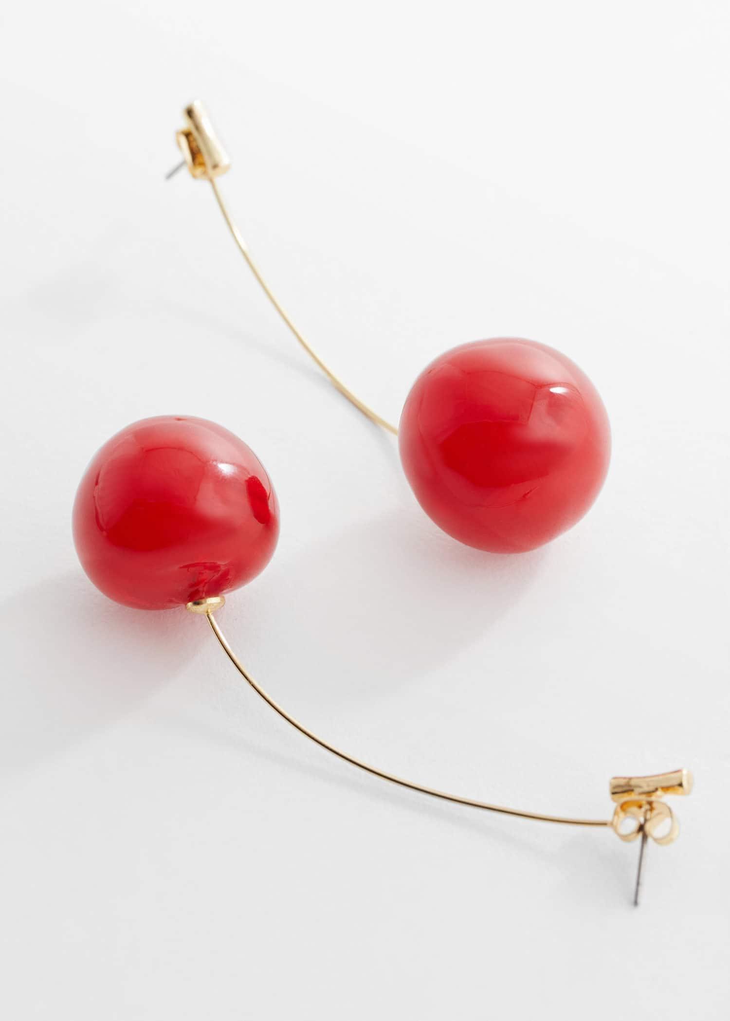 Red Dangling Cherry Earrings, , large image number 1