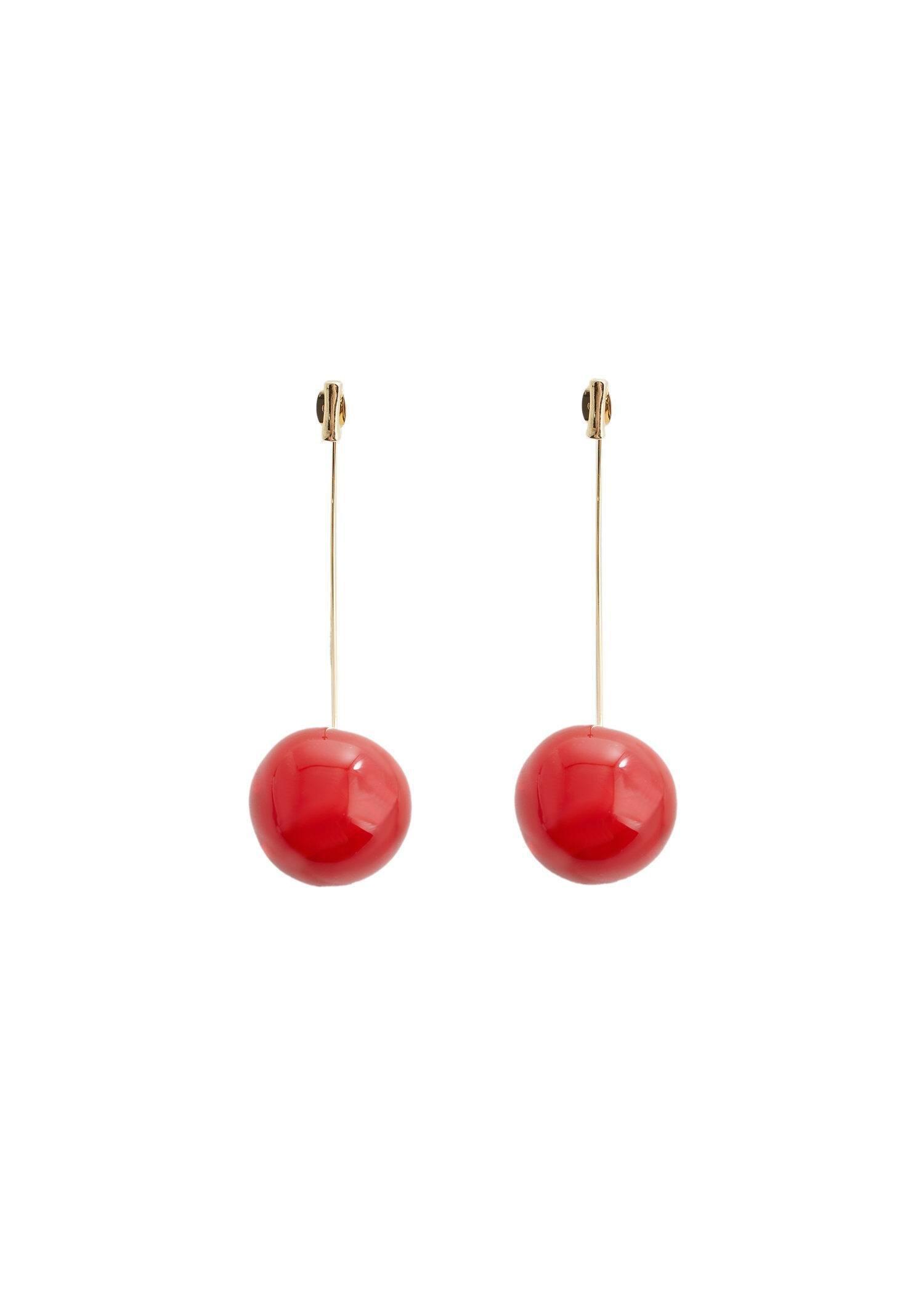 Red Dangling Cherry Earrings, , large image number 2