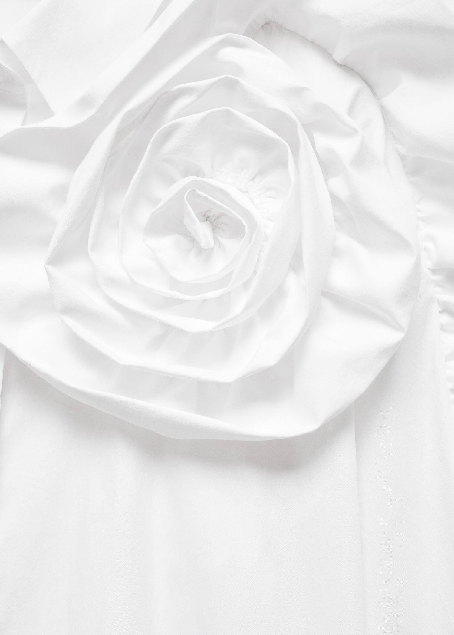 Mango - White Maxi Floral Shirt