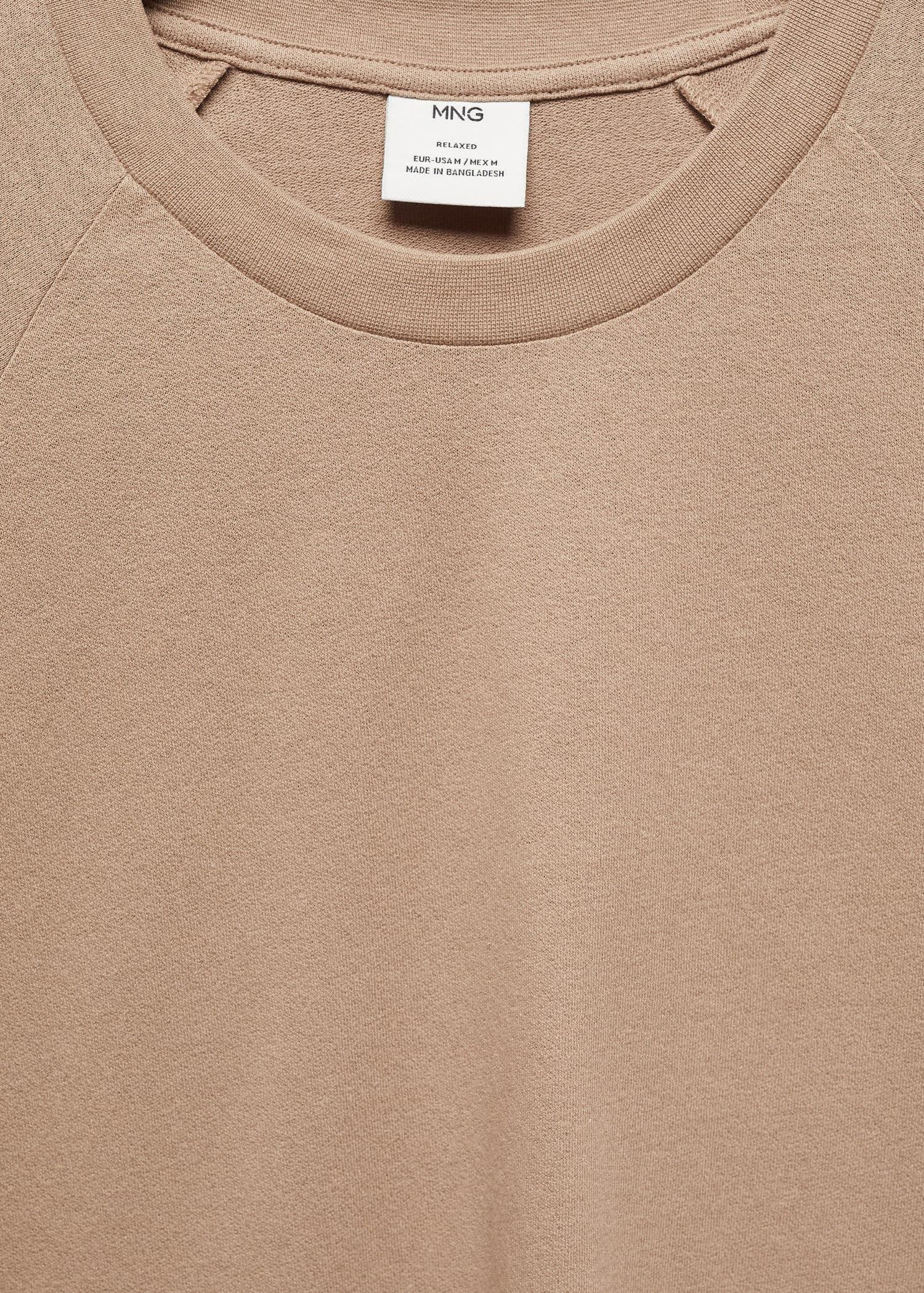 Mango - Beige Relaxed Fit Cotton T-Shirt