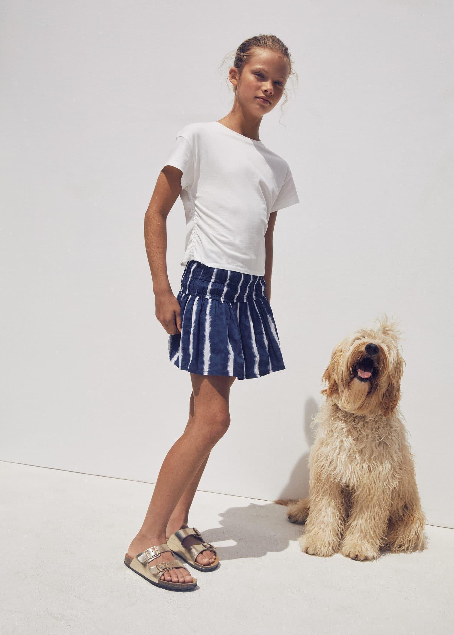 Blue Printed Ruffle Skirt, Kids Girls, , large image number 2