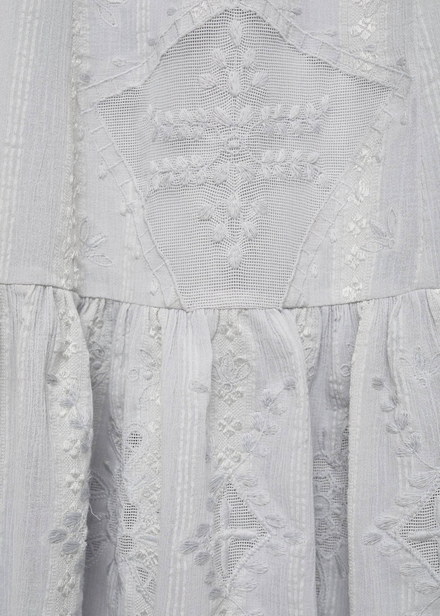 Blue Embroidered Dress With Tassel Detail, , large image number 2