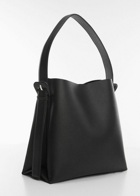 Mango - Black Shopper Bag With Buckle