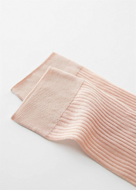 Mango - Pink Long Ribbed socks