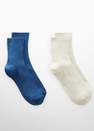 Mango - Blue Lurex Socks, Set Of 2