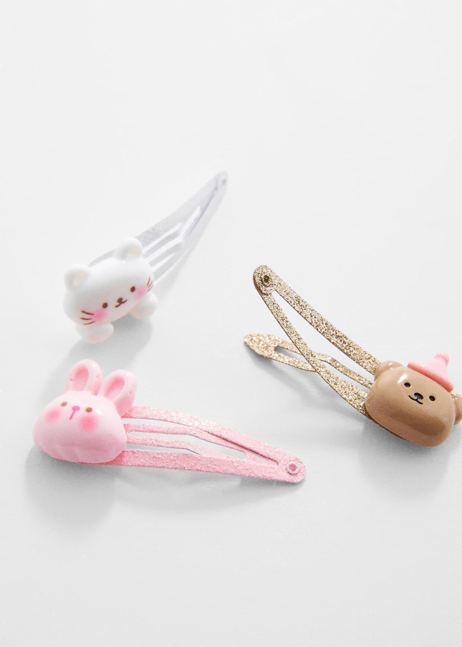 Pink Rubber Bands And Clips Set, Kids Girls, , large image number 2