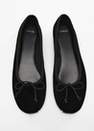 Mango - Black Ballerina Shoes With Velvet Bow