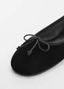 Mango - Black Ballerina Shoes With Velvet Bow