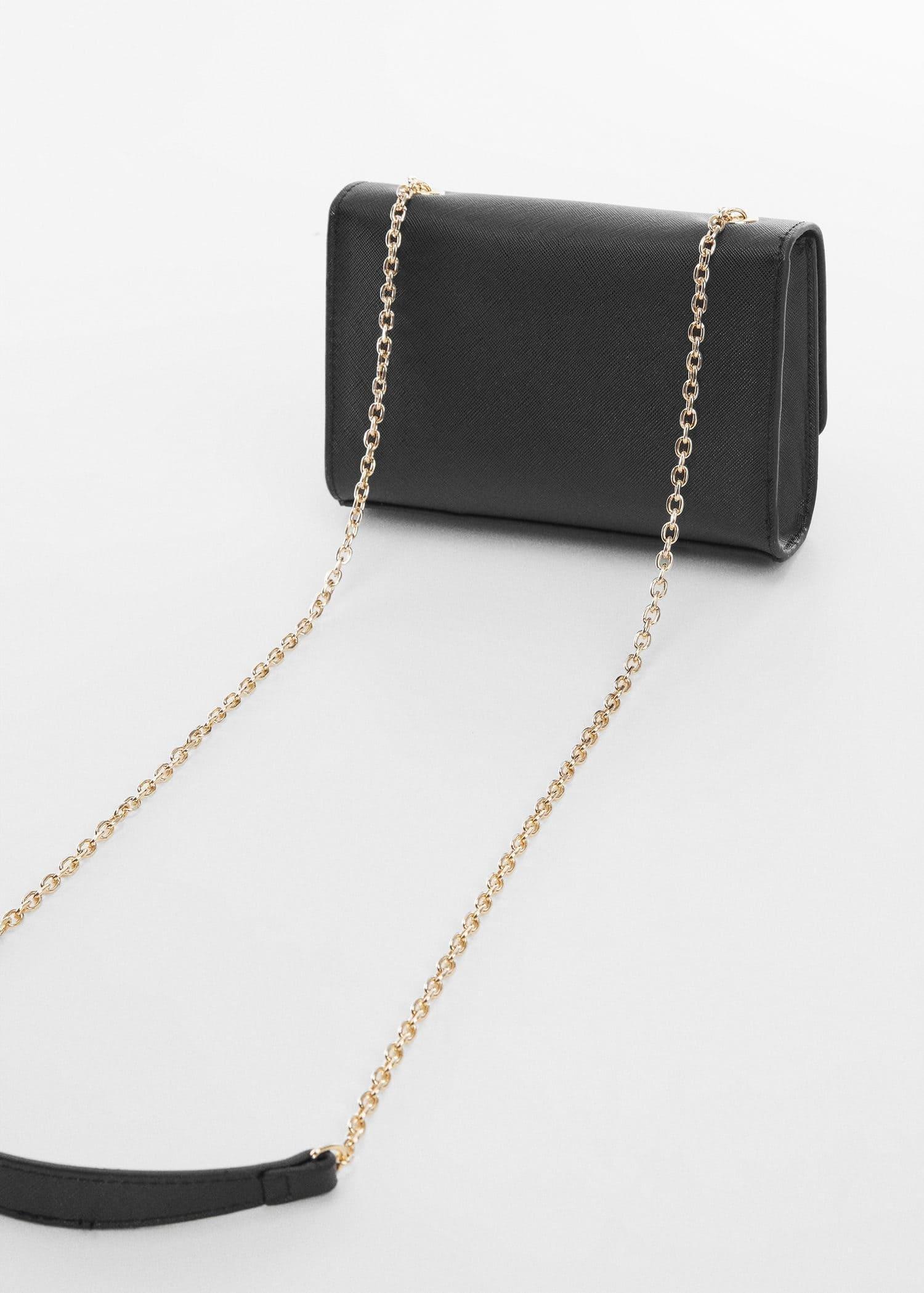 Black Saffiano-Effect Chain Bag, , large image number 3
