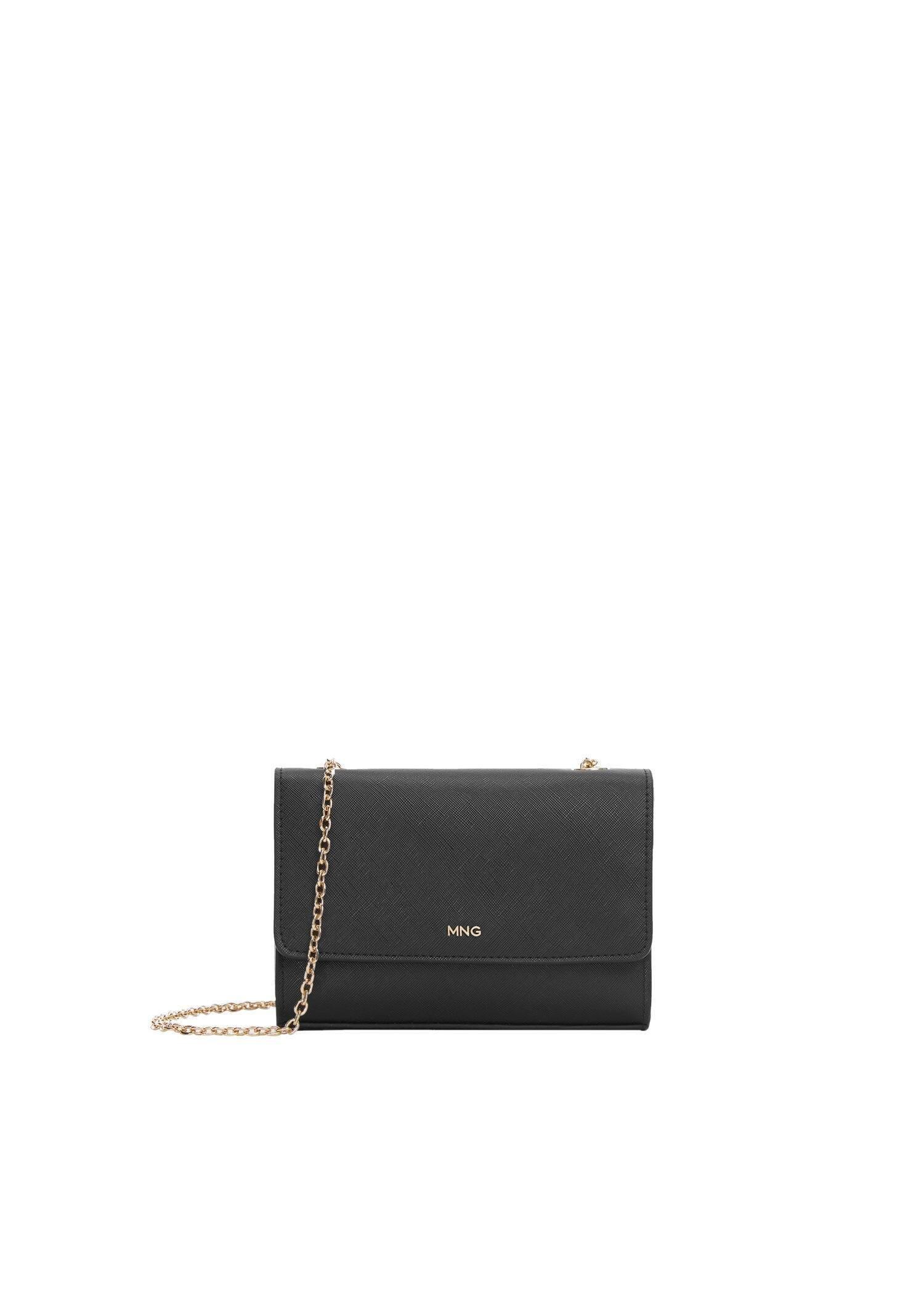 Black Saffiano-Effect Chain Bag, , large image number 7