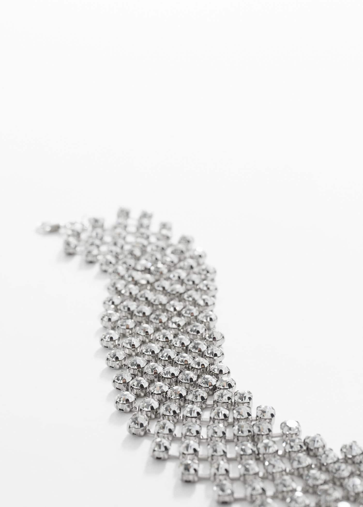 Silver Crystal Choker Necklace, , large image number 0