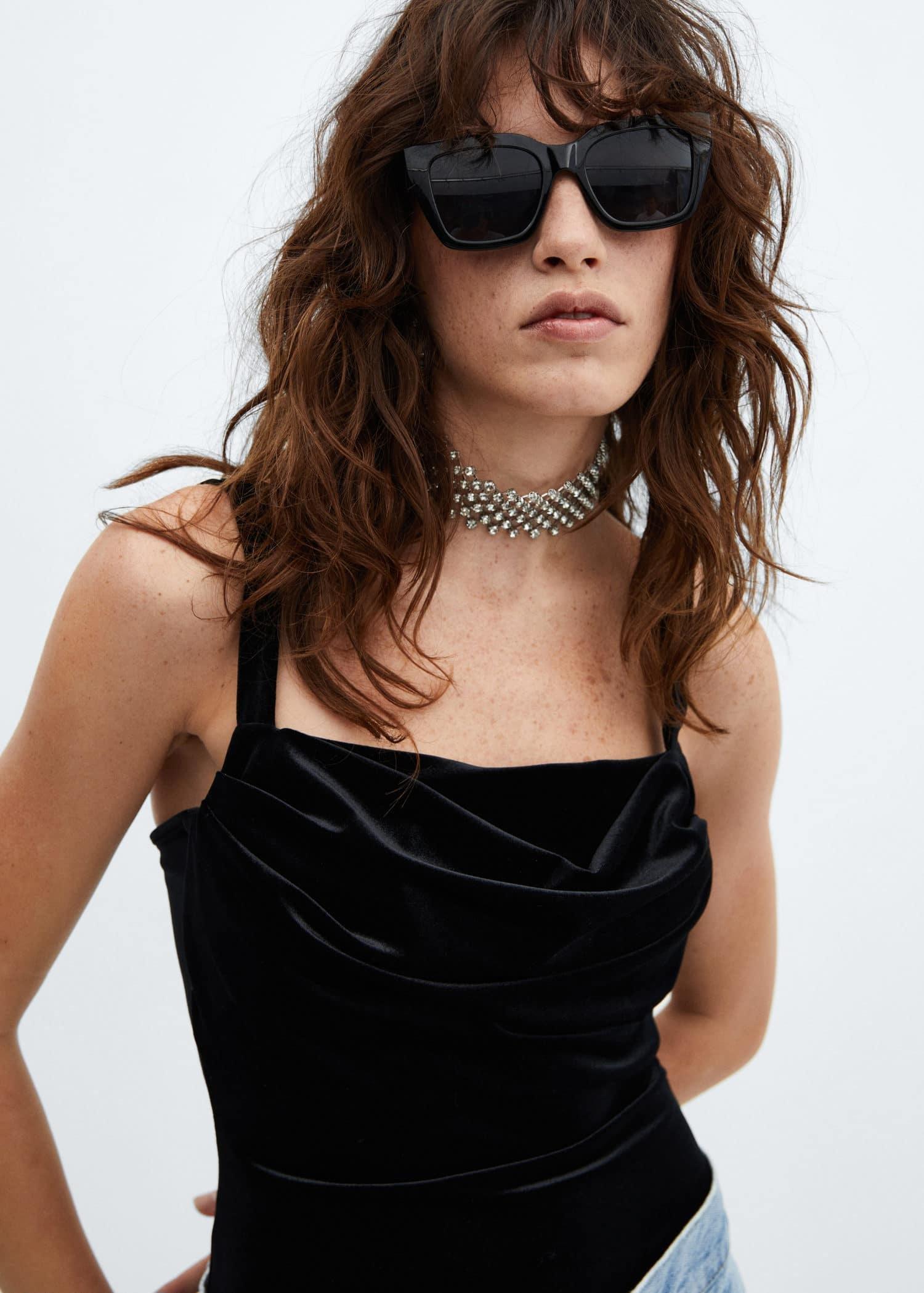 Silver Crystal Choker Necklace, , large image number 2