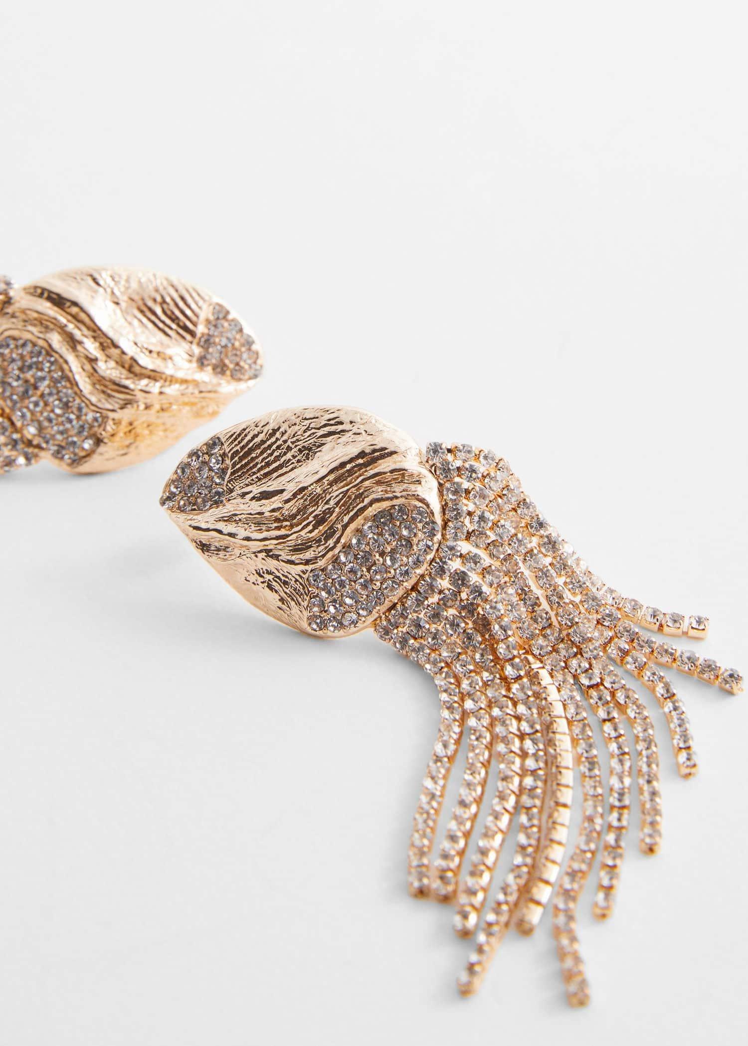 Gold Crystal Waterfall Earrings, , large image number 1