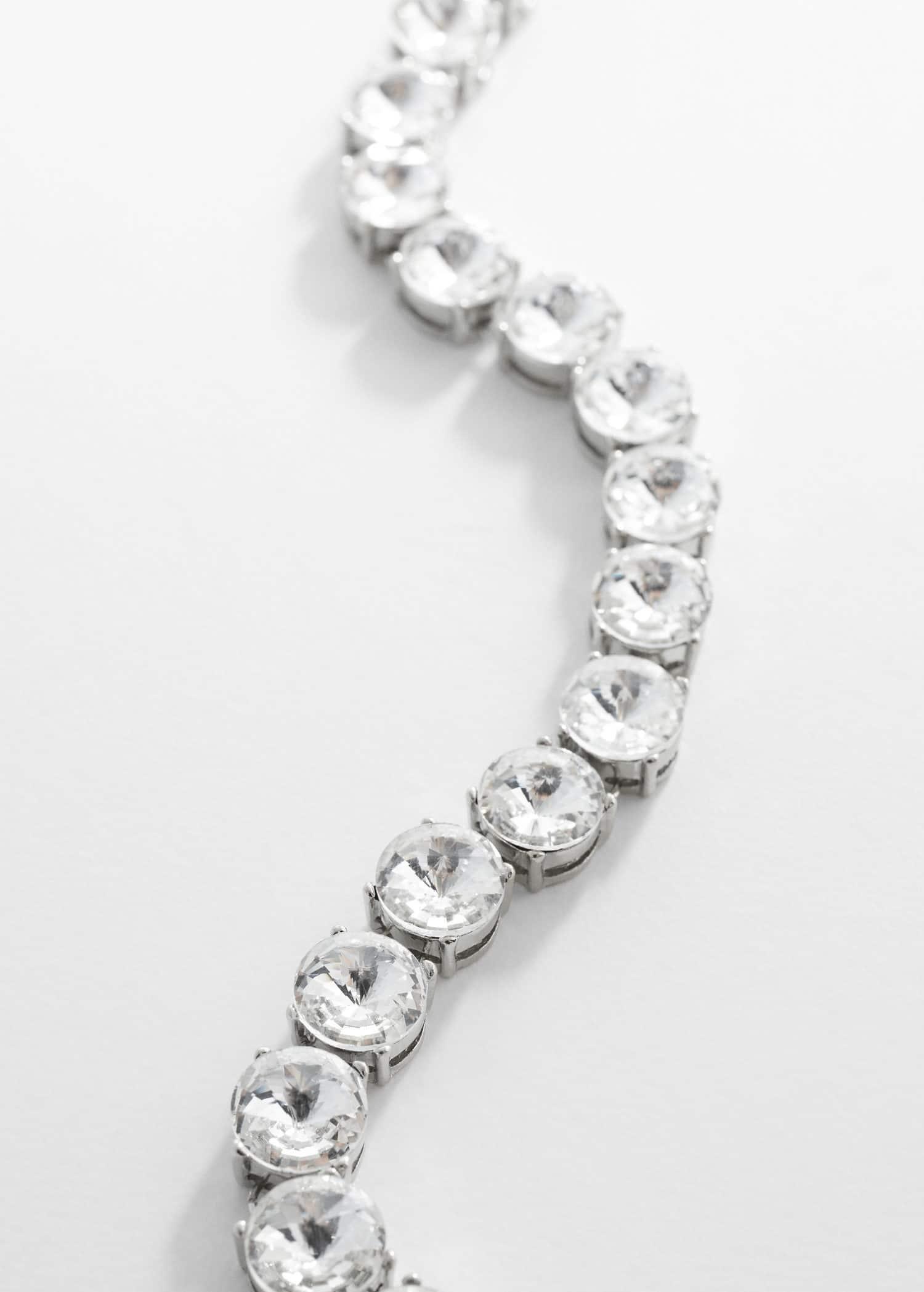 Silver Faceted Crystal Necklace, , large image number 1