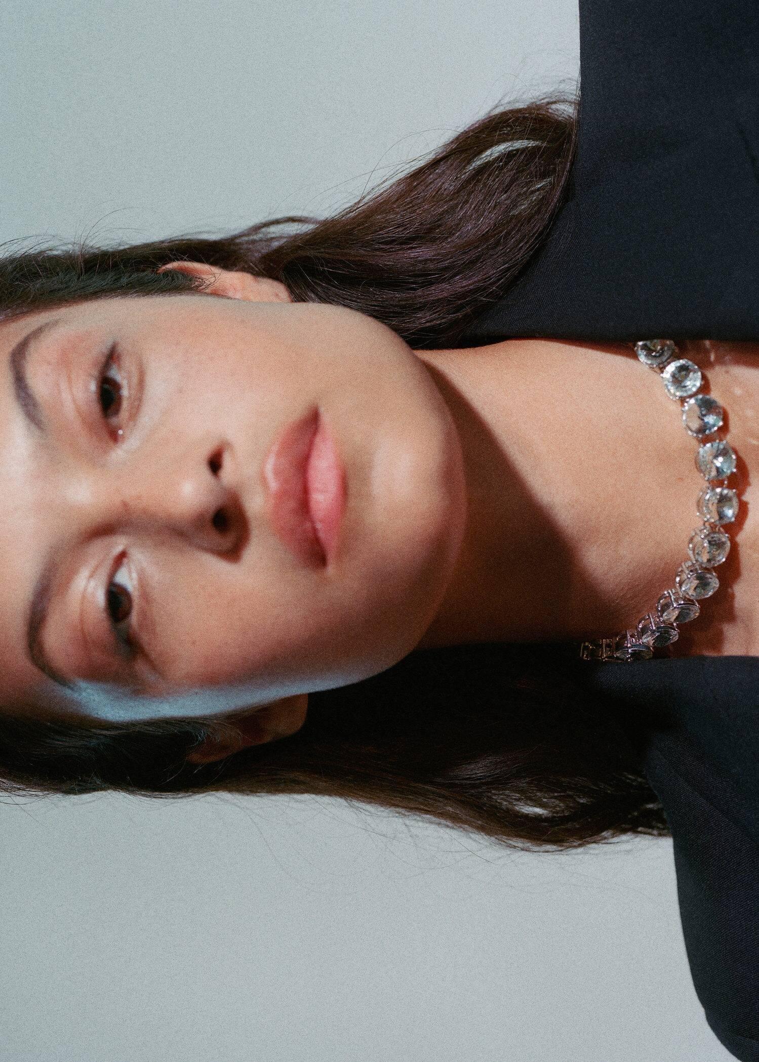 Silver Faceted Crystal Necklace, , large image number 2