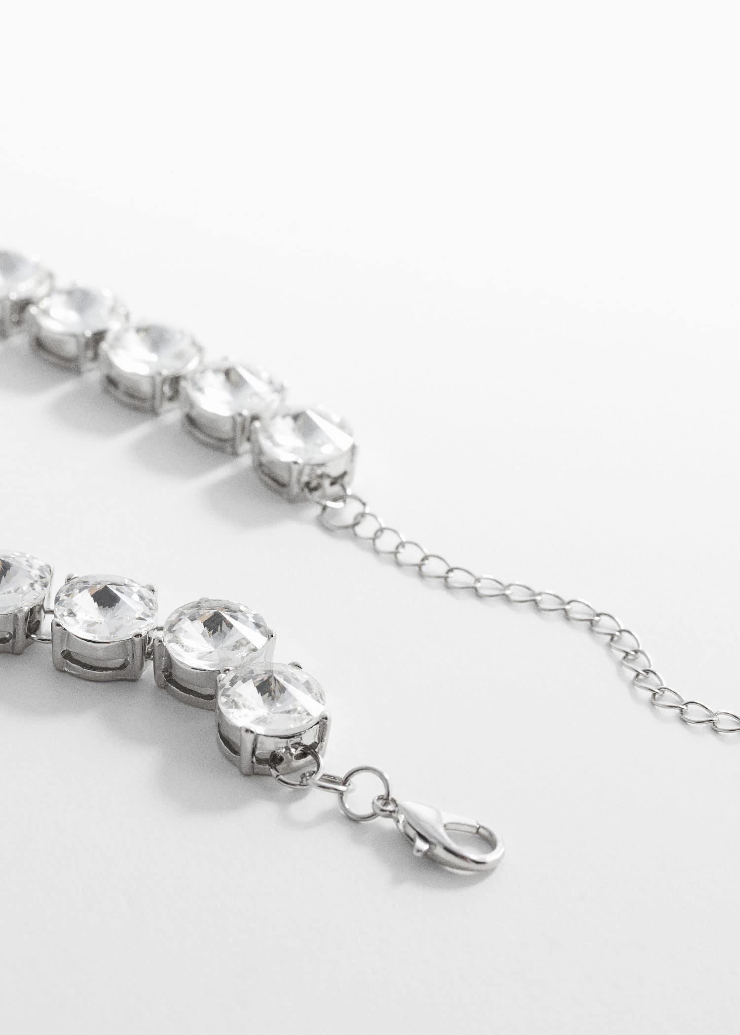 Silver Faceted Crystal Necklace, , large image number 4